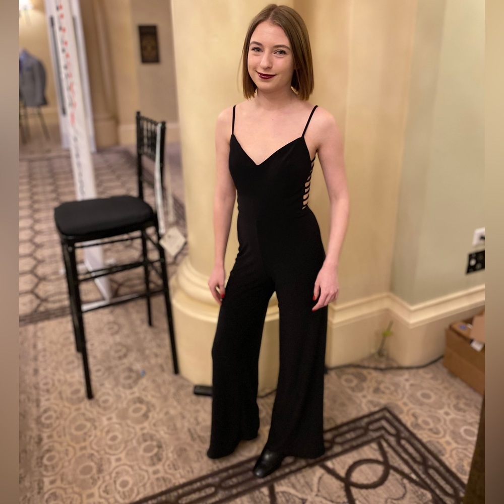 Bebe Black Jumpsuit with Cutouts